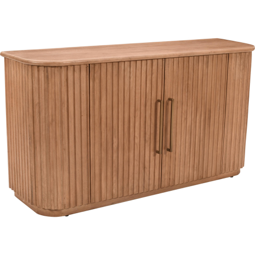 Breck 60" Curved Sideboard Bar Storage Cabinet in Brown Mango Wood